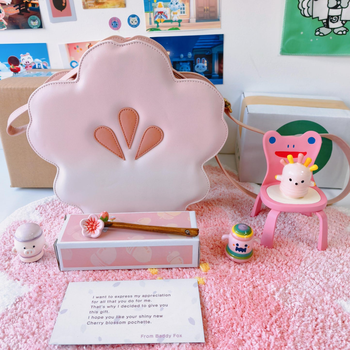 Animal Crossing Inspired Cherry Blossom Pochette – Sakura Shoulder Bag & Crossbody Bag for ACNH Fans