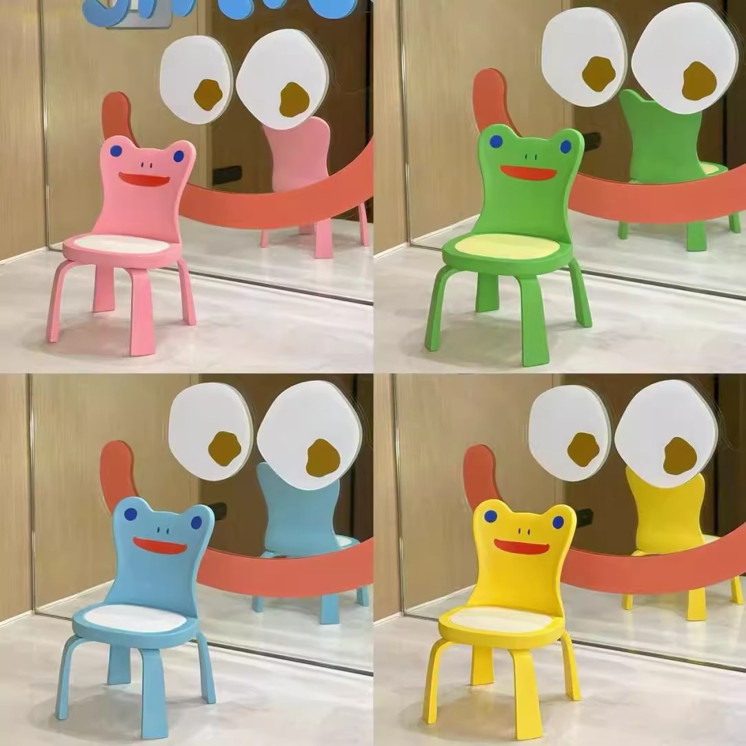 Animal Crossing Inspired Froggy Chair Desk Figurine - Green/Pink/Blue Color Variants, 5.5 Inch Collectible