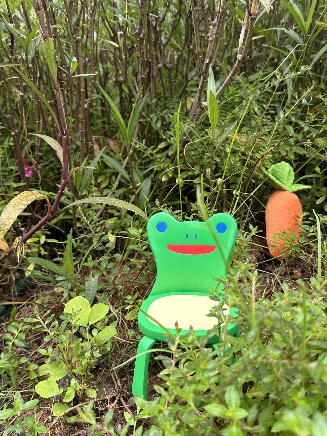 Animal Crossing Inspired Froggy Chair Desk Figurine - Green/Pink/Blue Color Variants, 5.5 Inch Collectible