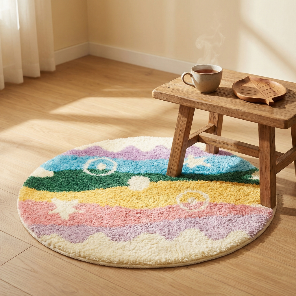 Custom Tufted Bunny Day Rug , Handmade Bedroom Rug