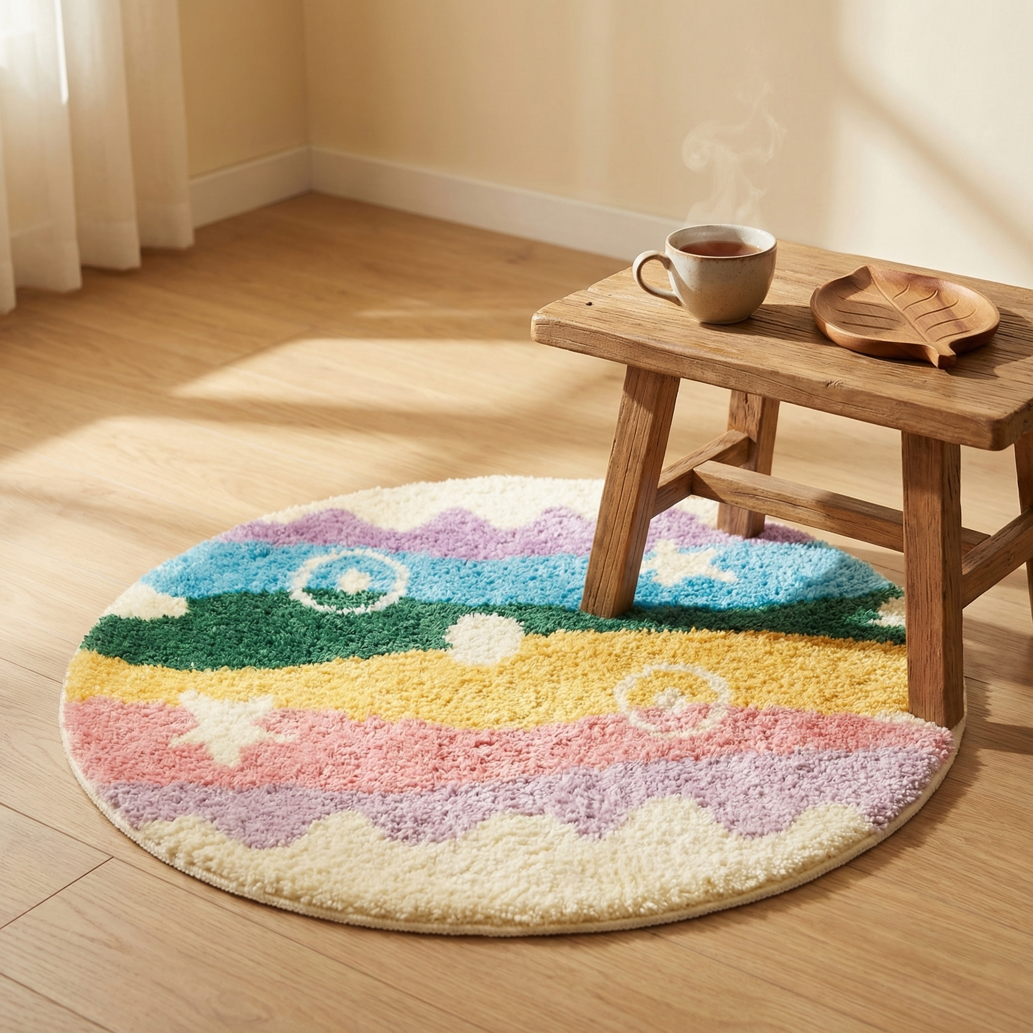 Custom Tufted Bunny Day Rug , Handmade Bedroom Rug