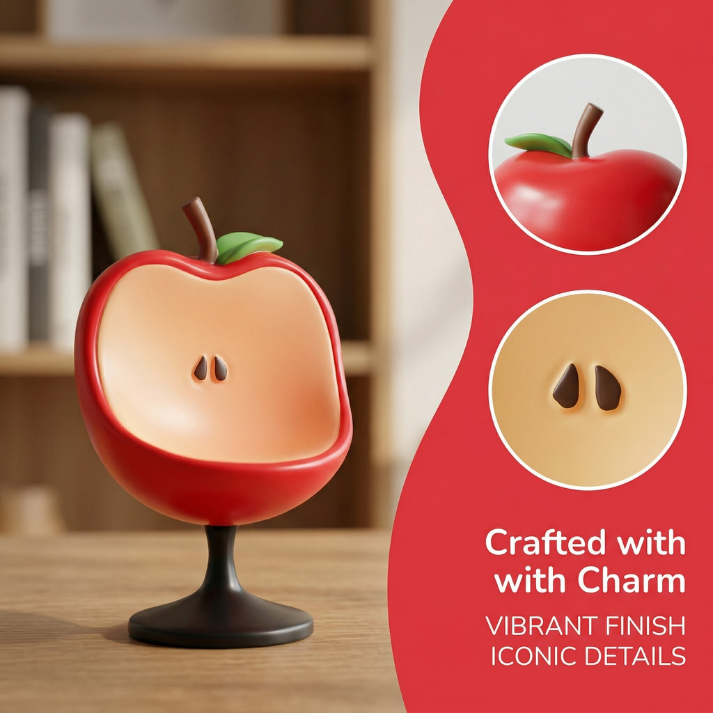 Animal Crossing Inspired 5.5 Inch Apple Chair Ornament - Dual Color (Red/Green) Gaming Decor
