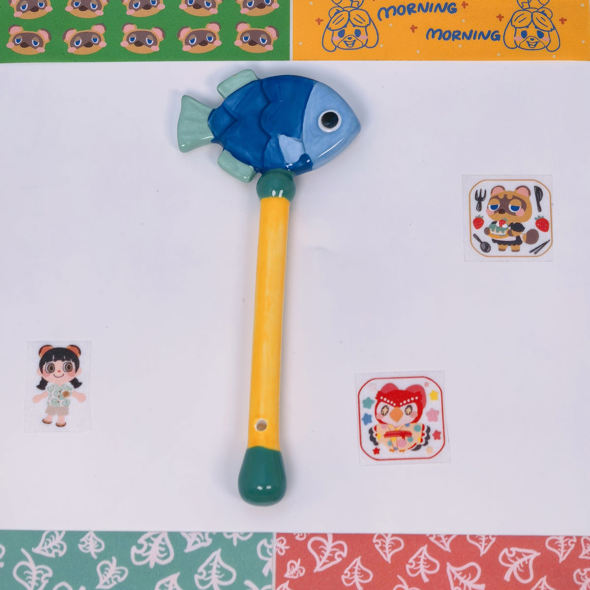 Animal Crossing Inspired Ceramic Wand Trio – Star ✨, Sakura 🌸 & Fish 🐟 Replicas | Game-Accurate Collectible Decor