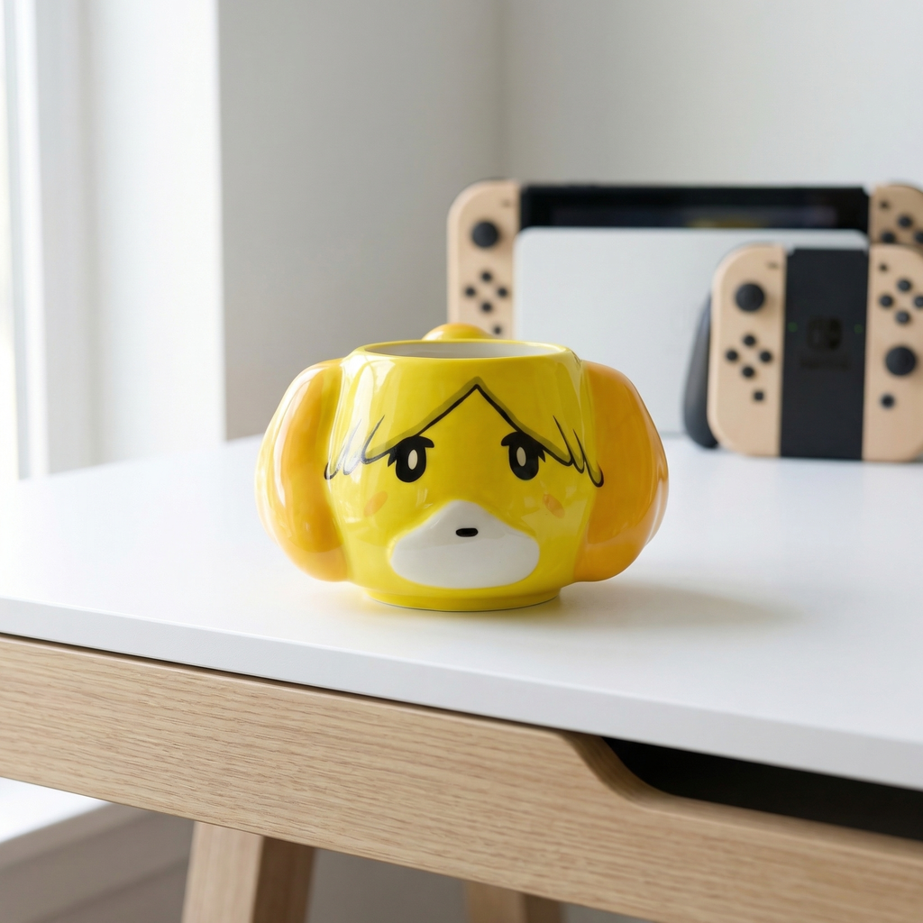 Animal Crossing Inspired Isabelle's Sunshine Brew Mug – Cheerful Yellow Ceramic Cup for ACNH Fans