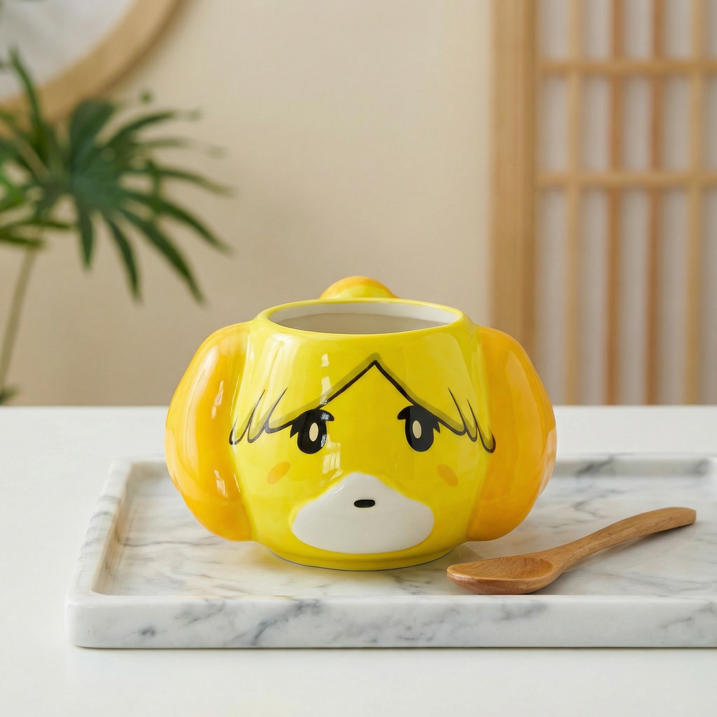 Animal Crossing Inspired Isabelle's Sunshine Brew Mug – Cheerful Yellow Ceramic Cup for ACNH Fans