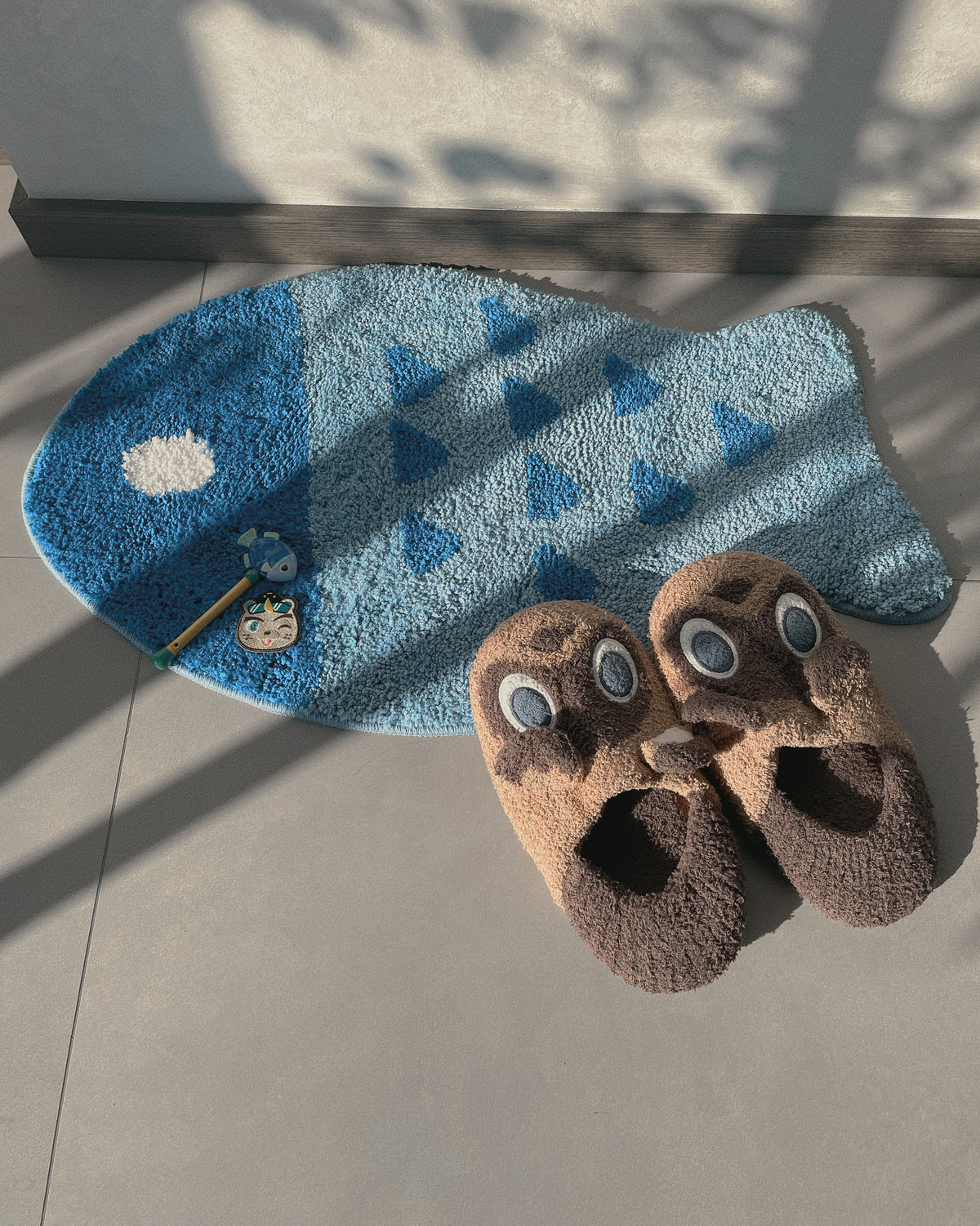 Animal Crossing Inspired C.J.'s Fishing Tourney Custom Tufted Fish Rug , Handmade Bedroom Rug
