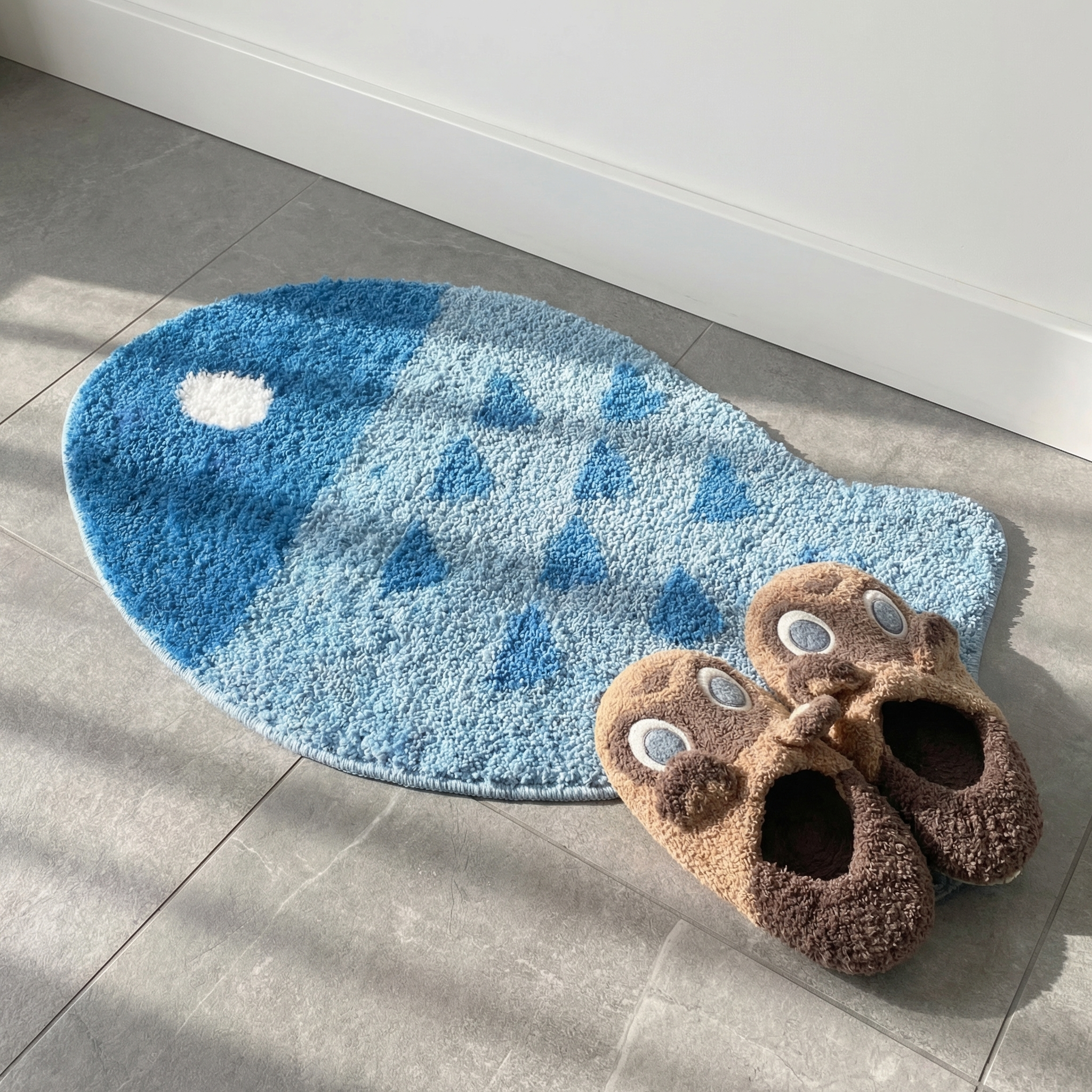 Custom Tufted Fish Rug , Handmade Bedroom Rug