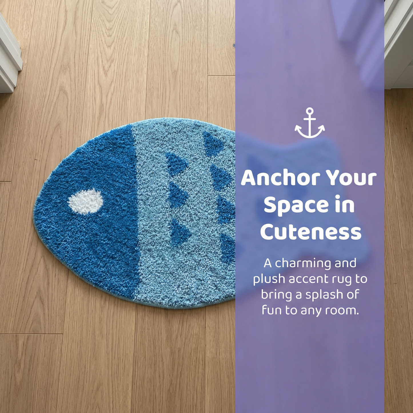 Animal Crossing Inspired C.J.'s Fishing Tourney Custom Tufted Fish Rug , Handmade Bedroom Rug