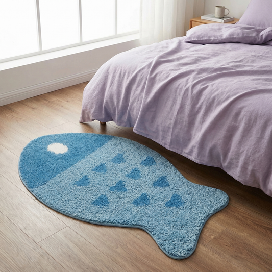 Animal Crossing Inspired C.J.'s Fishing Tourney Custom Tufted Fish Rug , Handmade Bedroom Rug