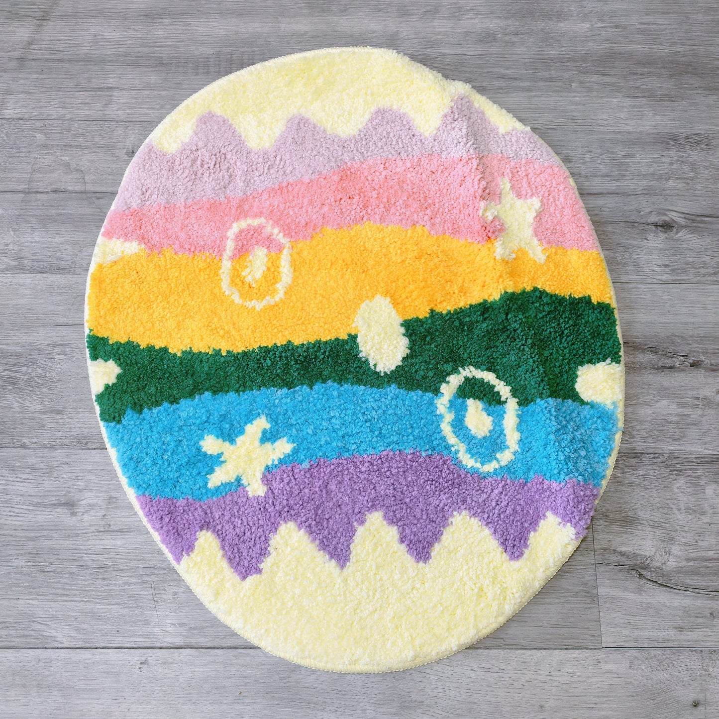 Animal Crossing Inspired Custom Tufted Bunny Day Rug – Handmade Bedroom Rug for ACNH Fans