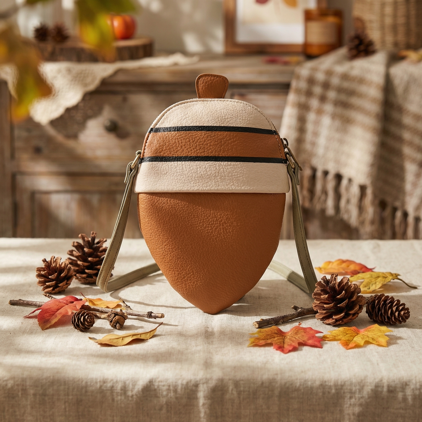 Animal Crossing Inspired Acorn Pochette – Shoulder Bag | Cute Game Gift for ACNH Fans