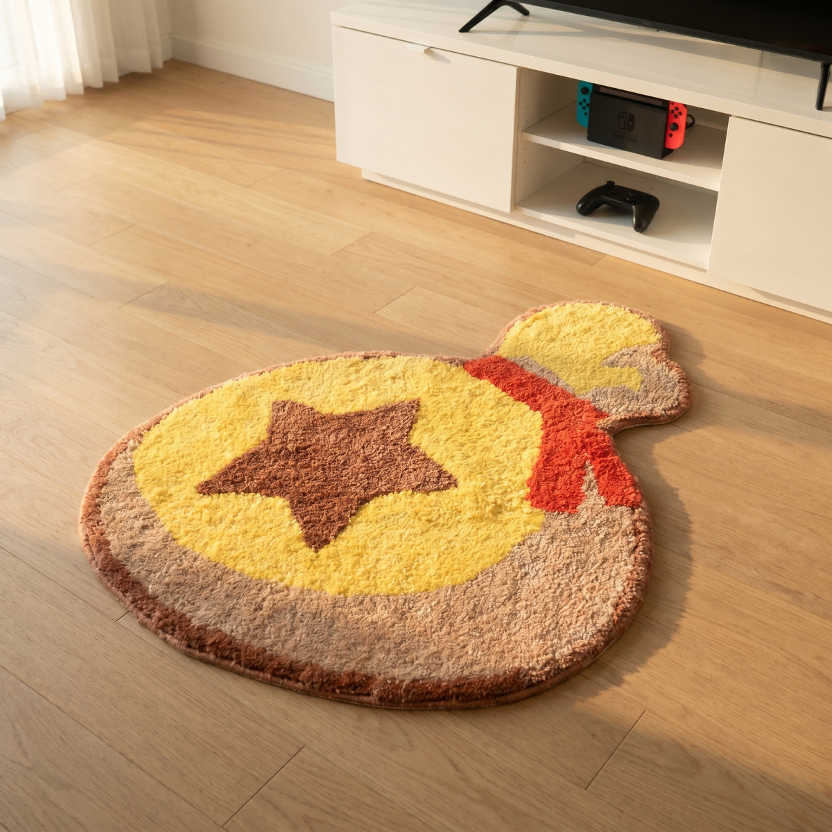 Animal Crossing Inspired Custom Tufted Bells bag Rug ACNH Gift , Handmade Bedroom Rug Game Switch