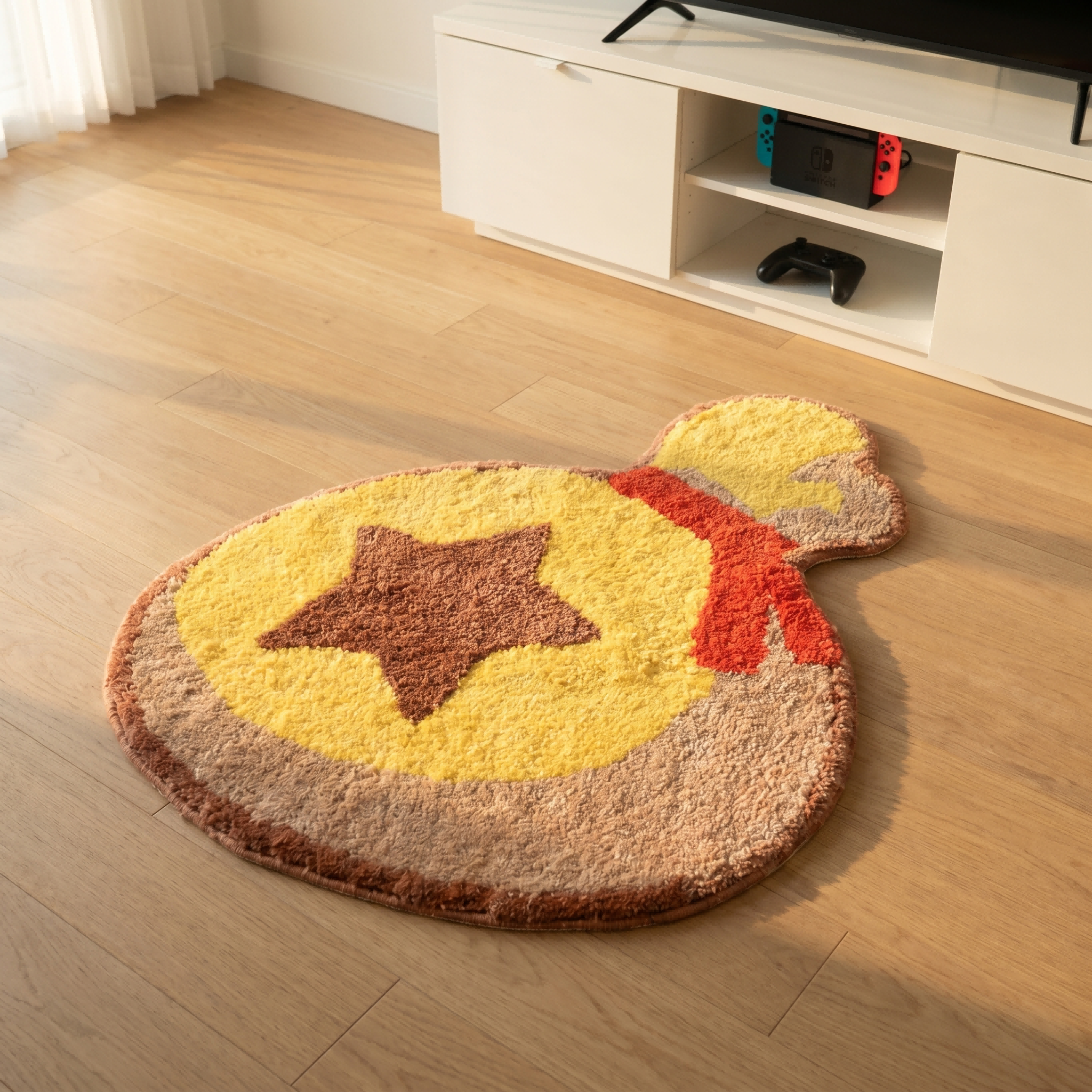 Animal Crossing Inspired Custom Tufted Bells bag Rug ACNH Gift , Handmade Bedroom Rug Game Switch