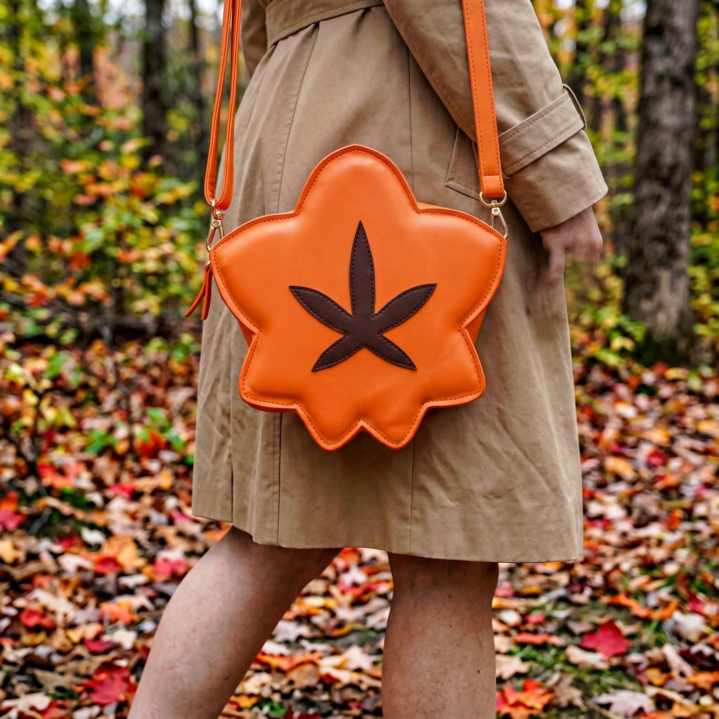 Animal Crossing Inspired Maple Leaf Crossbody Pochette | Fall Autumn Shoulder Bag for ACNH Fans