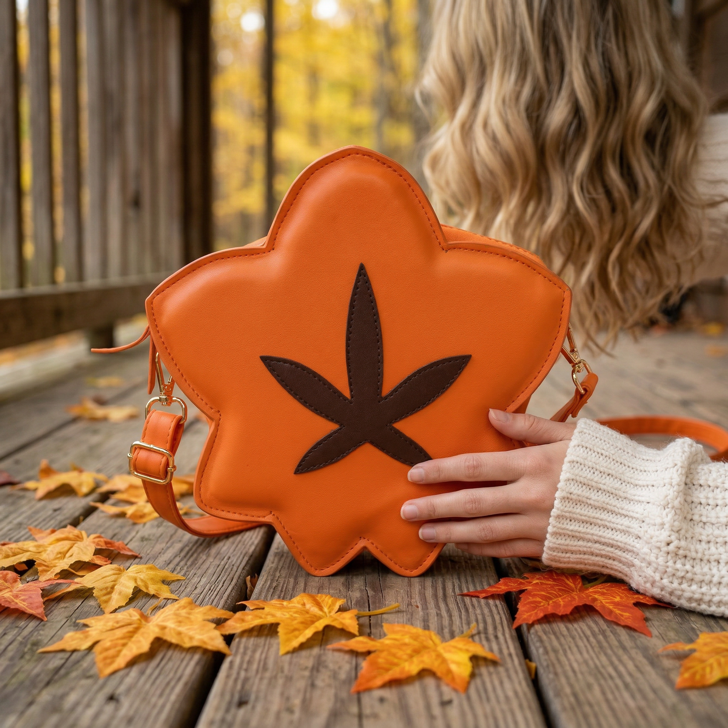 Animal Crossing Inspired Maple Leaf Crossbody Pochette | Fall Autumn Shoulder Bag for ACNH Fans