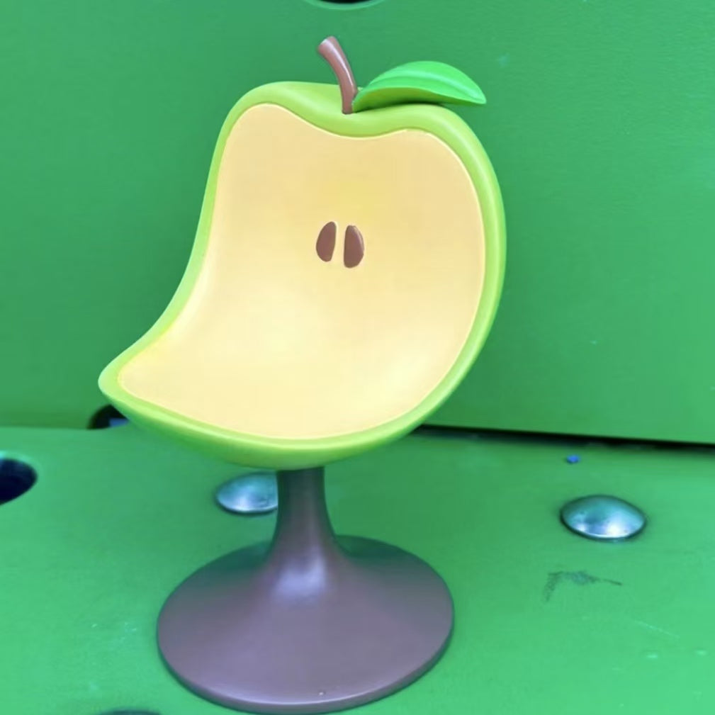 Animal Crossing Inspired 5.5 Inch Apple Chair Ornament - Dual Color (Red/Green) Gaming Decor