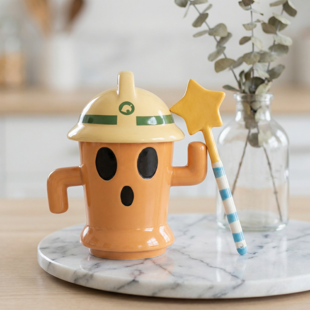 Animal Crossing Lloid Gyroid Ceramic Coffee Mug – Handmade Ceramic Handicraft | Cute Game Gift for Collectors